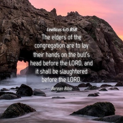 Picture 04 - Leviticus 4:15 BSB - The elders of the congregation are to lay their - Bible Verse Picture
