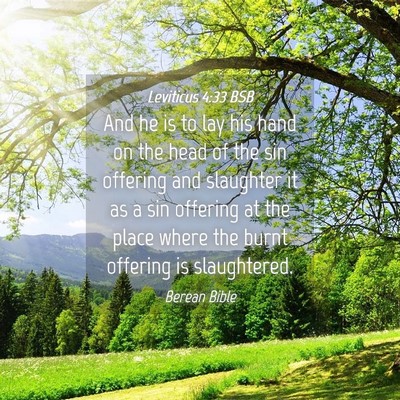 Picture 04 - Leviticus 4:33 BSB - And he is to lay his hand on the head of the sin - Bible Verse Picture