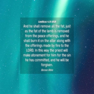 Picture 04 - Leviticus 4:35 BSB - And he shall remove all the fat, just as the fat - Bible Verse Picture