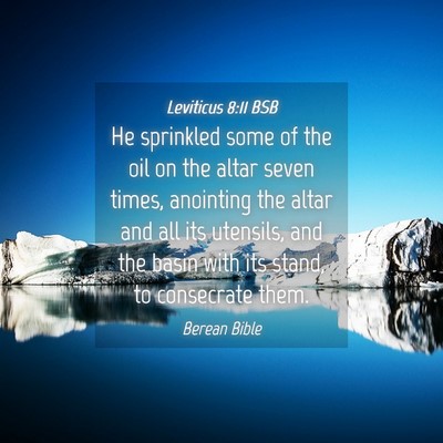 Picture 04 - Leviticus 8:11 BSB - He sprinkled some of the oil on the altar seven - Bible Verse Picture