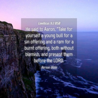 Picture 04 - Leviticus 9:2 BSB - He said to Aaron, “Take for yourself a young - Bible Verse Picture