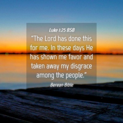 Picture 04 - Luke 1:25 BSB - “The Lord has done this for me. In these days - Bible Verse Picture