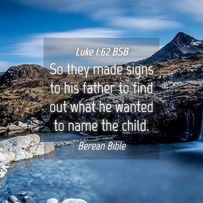 Picture 04 - Luke 1:62 BSB - So they made signs to his father to find out what - Bible Verse Picture