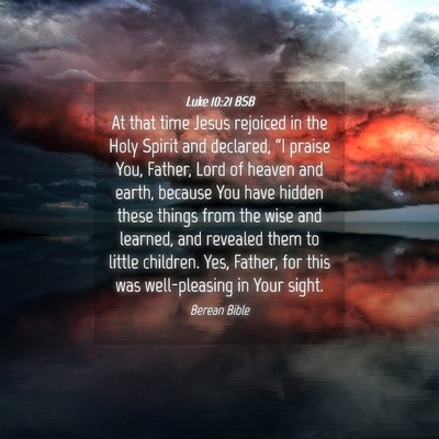 Picture 04 - Luke 10:21 BSB - At that time Jesus rejoiced in the Holy Spirit - Bible Verse Picture
