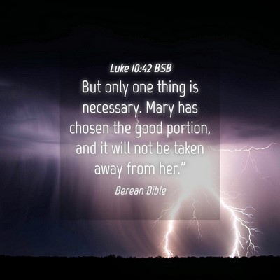 Picture 04 - Luke 10:42 BSB - But only one thing is necessary. Mary has chosen - Bible Verse Picture