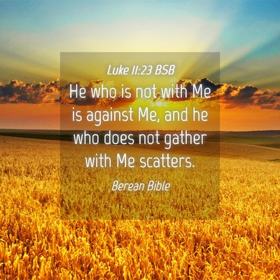 Picture 04 - Luke 11:23 BSB - He who is not with Me is against Me, and he who - Bible Verse Picture