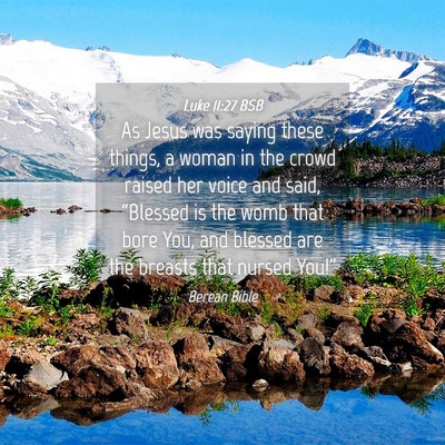 Picture 04 - Luke 11:27 BSB - As Jesus was saying these things, a woman in the - Bible Verse Picture