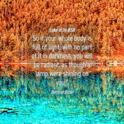 Picture 04 - Luke 11:36 BSB - So if your whole body is full of light, with no - Bible Verse Picture