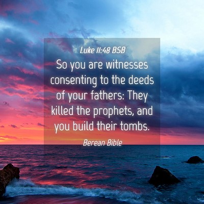 Picture 04 - Luke 11:48 BSB - So you are witnesses consenting to the deeds of - Bible Verse Picture