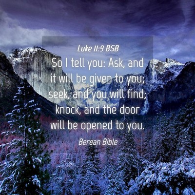Picture 04 - Luke 11:9 BSB - So I tell you: Ask, and it will be given to you; - Bible Verse Picture