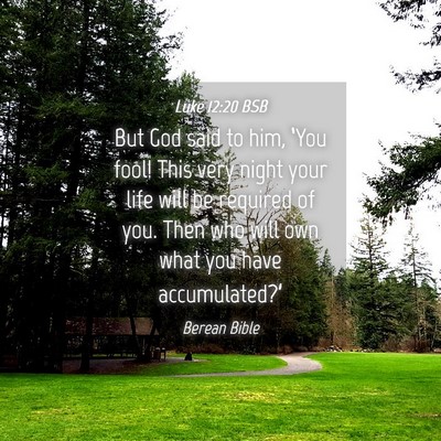 Picture 04 - Luke 12:20 BSB - But God said to him, ‘You fool! This very night - Bible Verse Picture
