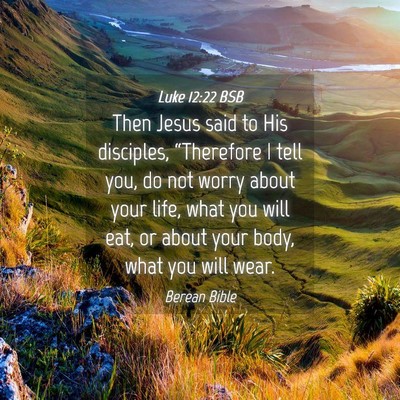 Picture 04 - Luke 12:22 BSB - Then Jesus said to His disciples, “Therefore I - Bible Verse Picture
