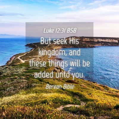 Picture 04 - Luke 12:31 BSB - But seek His kingdom, and these things will be - Bible Verse Picture