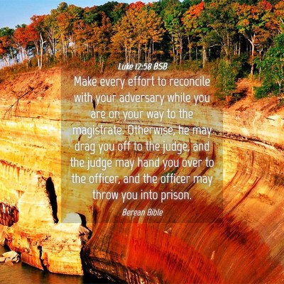 Picture 04 - Luke 12:58 BSB - Make every effort to reconcile with your - Bible Verse Picture