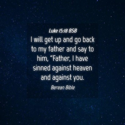 Picture 04 - Luke 15:18 BSB - I will get up and go back to my father and say to - Bible Verse Picture