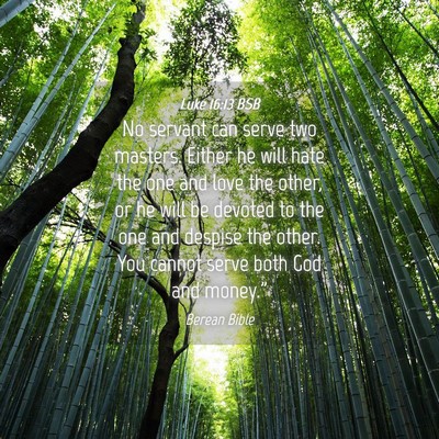 Picture 04 - Luke 16:13 BSB - No servant can serve two masters. Either he will - Bible Verse Picture