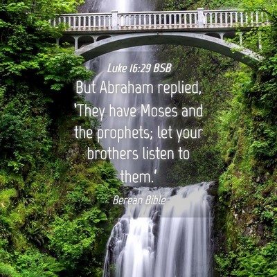 Picture 04 - Luke 16:29 BSB - But Abraham replied, ‘They have Moses and the - Bible Verse Picture