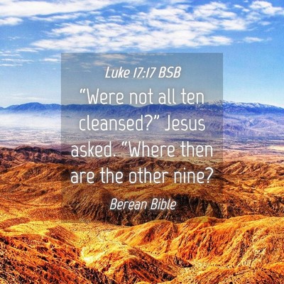 Picture 04 - Luke 17:17 BSB - “Were not all ten cleansed?” Jesus asked. - Bible Verse Picture