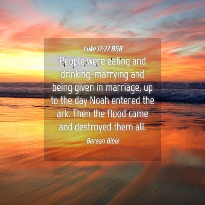 Picture 04 - Luke 17:27 BSB - People were eating and drinking, marrying and - Bible Verse Picture