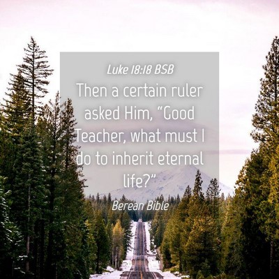 Picture 04 - Luke 18:18 BSB - Then a certain ruler asked Him, “Good Teacher, - Bible Verse Picture