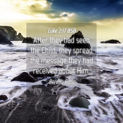 Picture 04 - Luke 2:17 BSB - After they had seen the Child, they spread the - Bible Verse Picture