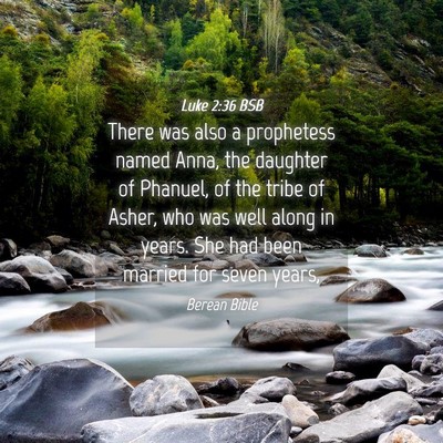 Picture 04 - Luke 2:36 BSB - There was also a prophetess named Anna, the - Bible Verse Picture