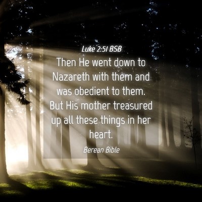 Picture 04 - Luke 2:51 BSB - Then He went down to Nazareth with them and was - Bible Verse Picture