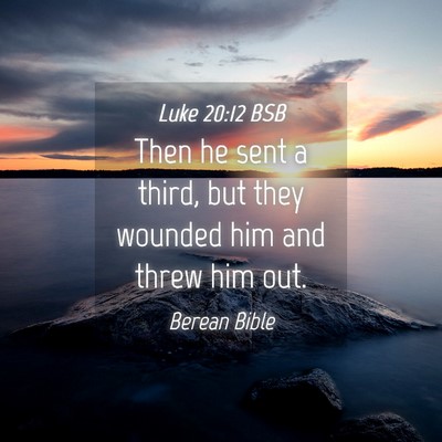 Picture 04 - Luke 20:12 BSB - Then he sent a third, but they wounded him and - Bible Verse Picture