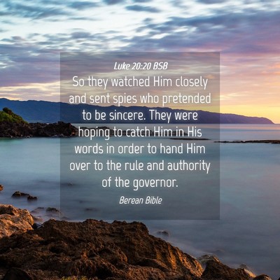 Picture 04 - Luke 20:20 BSB - So they watched Him closely and sent spies who - Bible Verse Picture