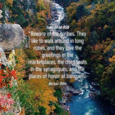 Picture 04 - Luke 20:46 BSB - “Beware of the scribes. They like to walk - Bible Verse Picture