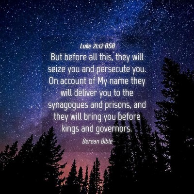 Picture 04 - Luke 21:12 BSB - But before all this, they will seize you and - Bible Verse Picture