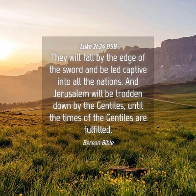 Picture 04 - Luke 21:24 BSB - They will fall by the edge of the sword and be - Bible Verse Picture