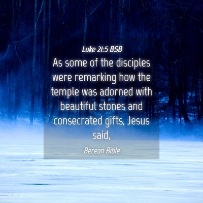 Picture 04 - Luke 21:5 BSB - As some of the disciples were remarking how the - Bible Verse Picture