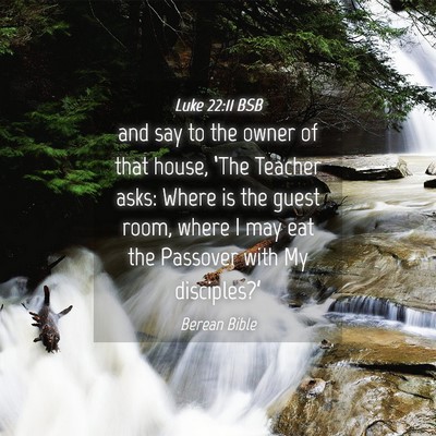 Picture 04 - Luke 22:11 BSB - and say to the owner of that house, ‘The - Bible Verse Picture