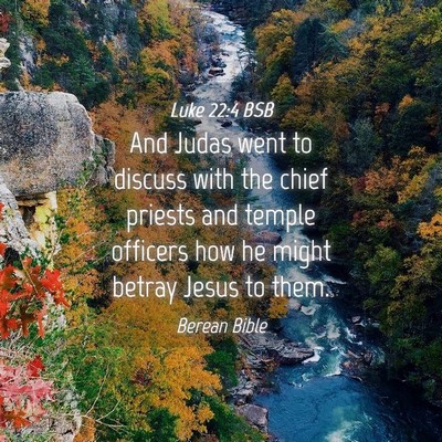 Picture 04 - Luke 22:4 BSB - And Judas went to discuss with the chief priests - Bible Verse Picture