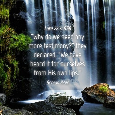 Picture 04 - Luke 22:71 BSB - “Why do we need any more testimony?” they - Bible Verse Picture