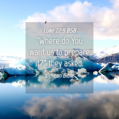 Picture 04 - Luke 22:9 BSB - “Where do You want us to prepare it?” they - Bible Verse Picture