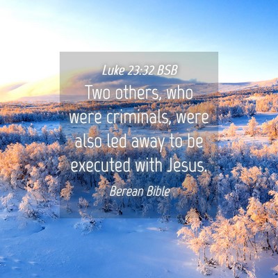Picture 04 - Luke 23:32 BSB - Two others, who were criminals, were also led - Bible Verse Picture