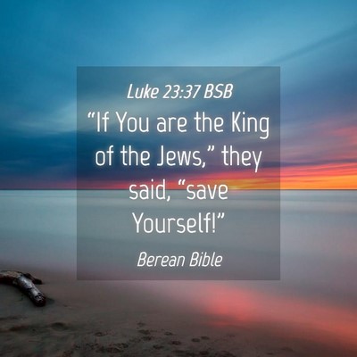 Picture 04 - Luke 23:37 BSB - “If You are the King of the Jews,” they said, - Bible Verse Picture
