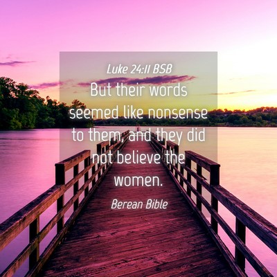 Picture 04 - Luke 24:11 BSB - But their words seemed like nonsense to them, and - Bible Verse Picture