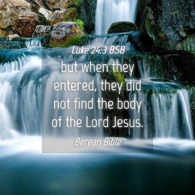 Picture 04 - Luke 24:3 BSB - but when they entered, they did not find the body - Bible Verse Picture