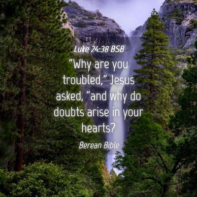 Picture 04 - Luke 24:38 BSB - “Why are you troubled,” Jesus asked, “and - Bible Verse Picture