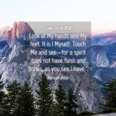 Picture 04 - Luke 24:39 BSB - Look at My hands and My feet. It is I Myself. - Bible Verse Picture