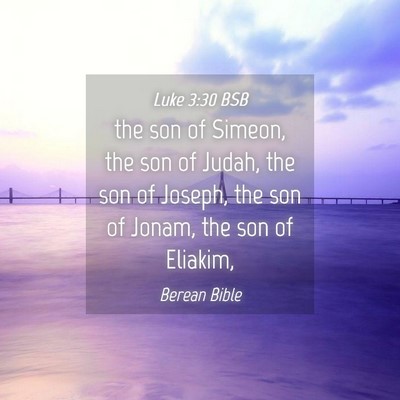Picture 04 - Luke 3:30 BSB - the son of Simeon, the son of Judah, the son of - Bible Verse Picture