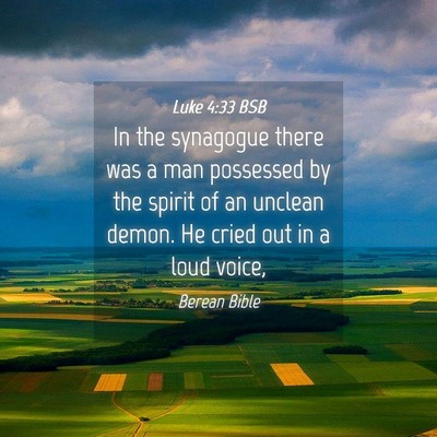 Picture 04 - Luke 4:33 BSB - In the synagogue there was a man possessed by the - Bible Verse Picture