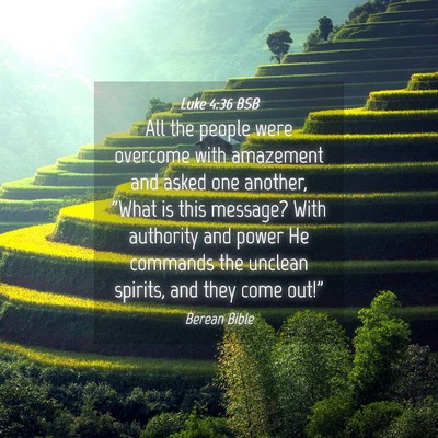 Picture 04 - Luke 4:36 BSB - All the people were overcome with amazement and - Bible Verse Picture