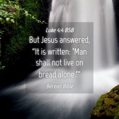 Picture 04 - Luke 4:4 BSB - But Jesus answered, “It is written: ‘Man - Bible Verse Picture