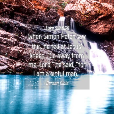 Picture 04 - Luke 5:8 BSB - When Simon Peter saw this, he fell at Jesus’ - Bible Verse Picture