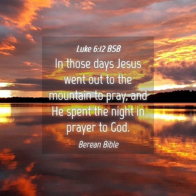 Picture 04 - Luke 6:12 BSB - In those days Jesus went out to the mountain to - Bible Verse Picture