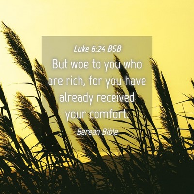 Picture 04 - Luke 6:24 BSB - But woe to you who are rich, for you have already - Bible Verse Picture